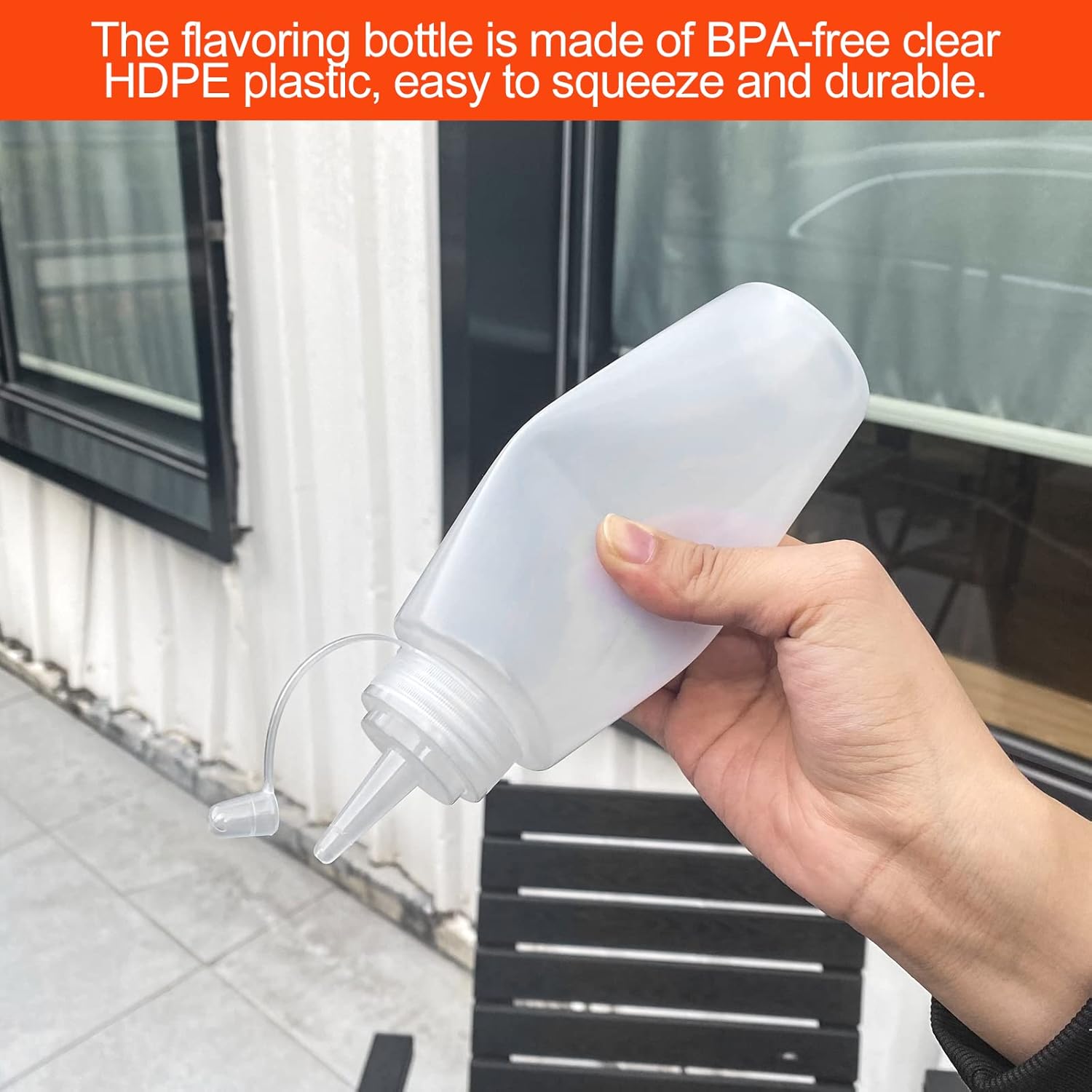 Bouteille sauce - lot de 5 - 250ml - plastique souple, transparent