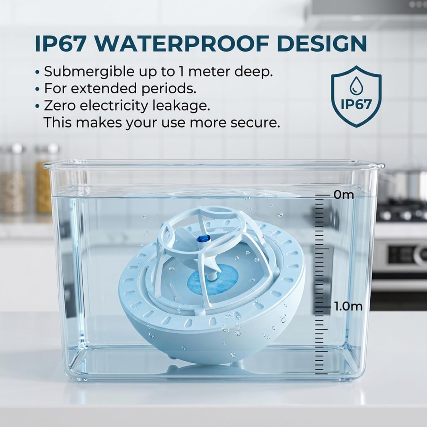 Mini lave-vaisselle compact USB IP67, nettoyage puissant, bleu