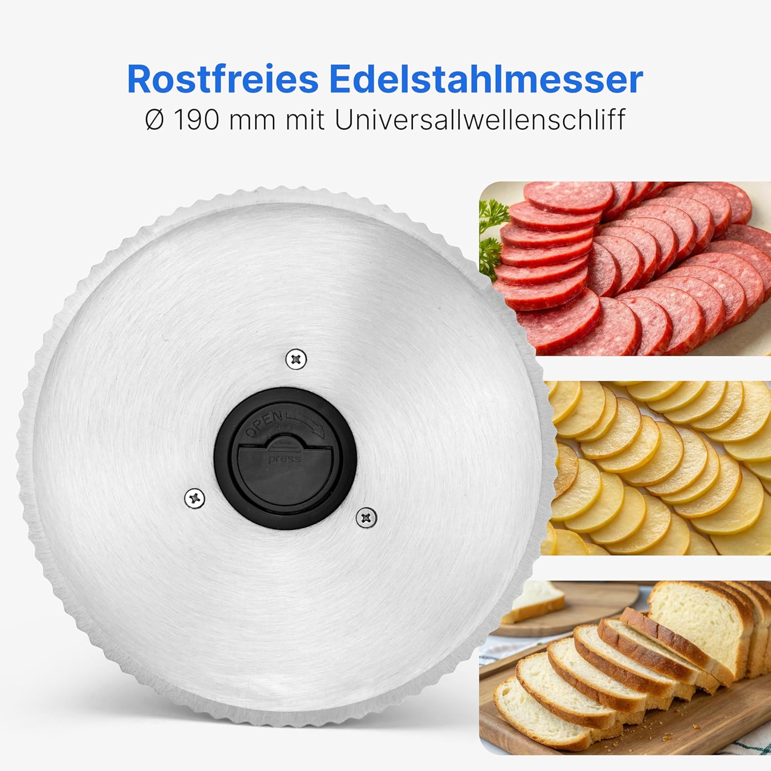 Clatronic - trancheuse universelle MA 3585 - lame 190 mm inox, épaisseur réglable, 150W