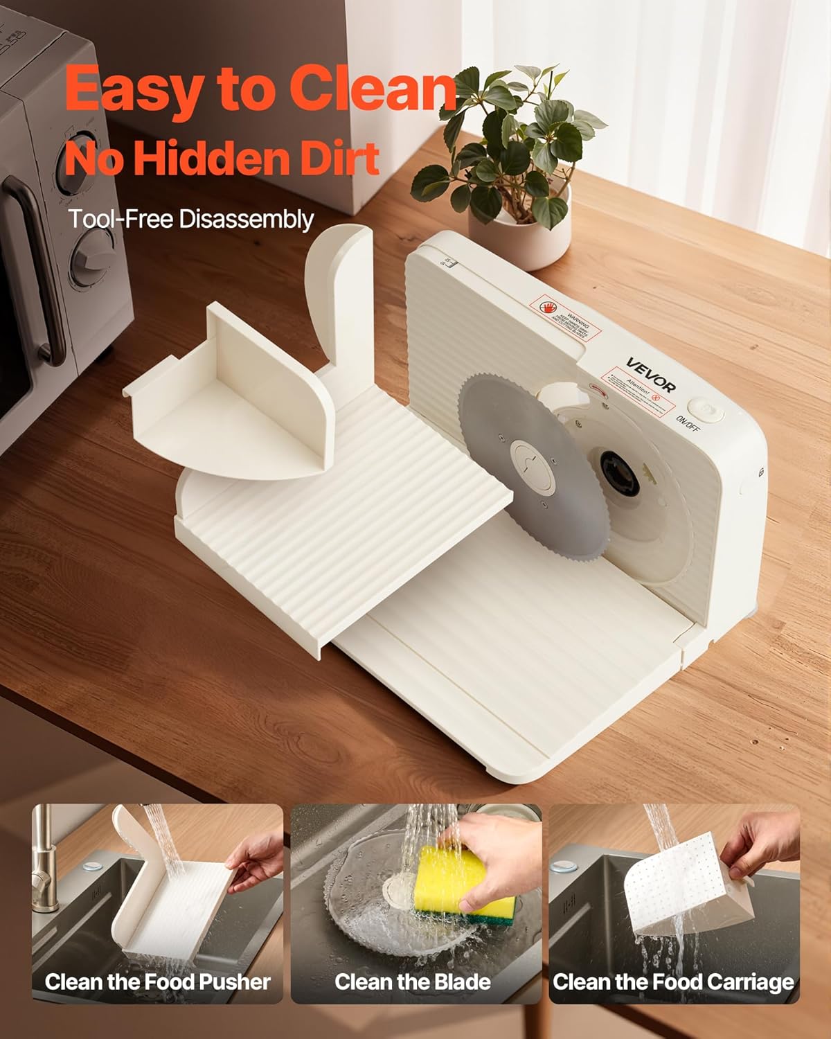 VEVOR – Trancheuse électrique 180W – lame 170mm, épaisseur réglable, coupe 60-90tr/min