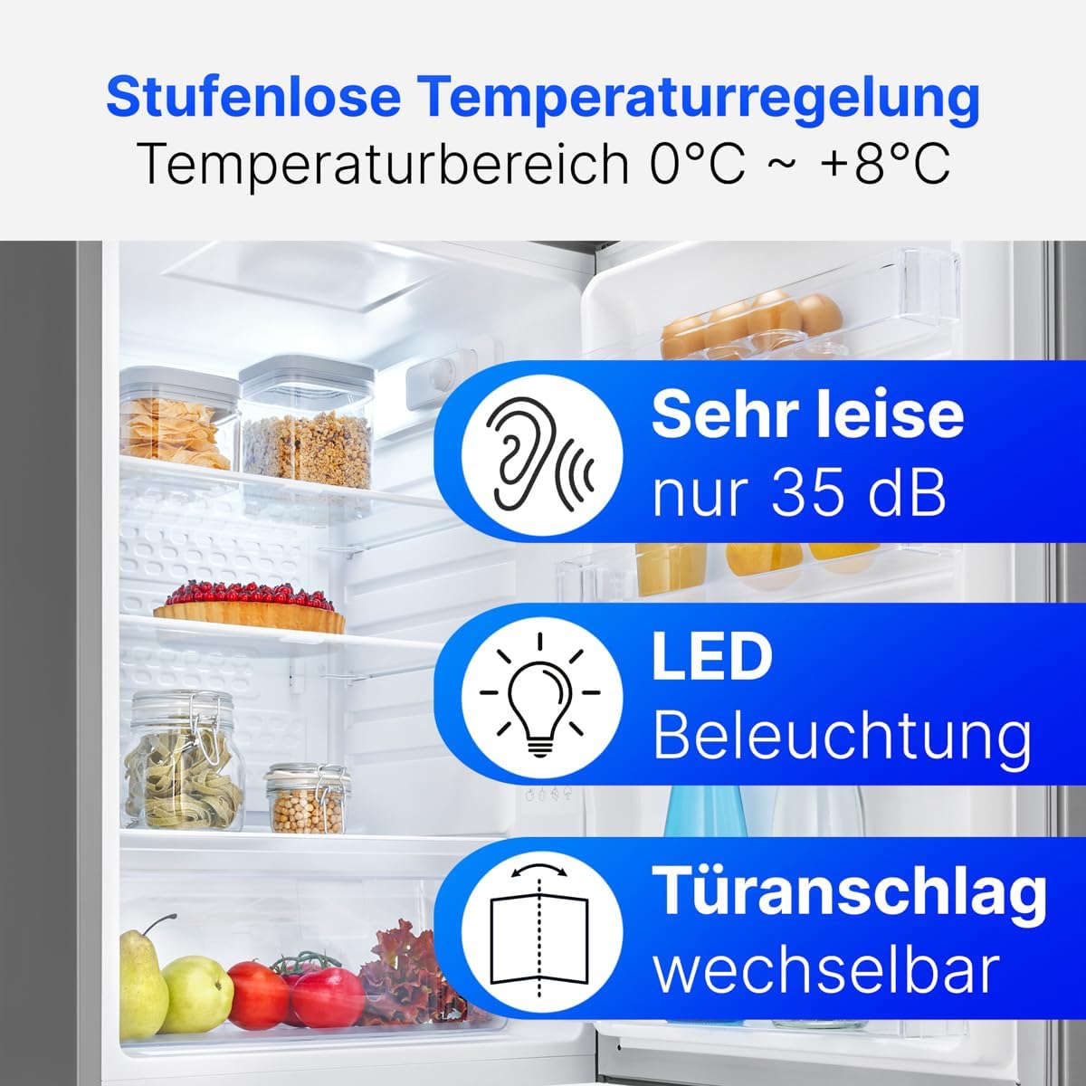Bomann - VS7258 - 126L inox, classe C, compact, réfrigérateur économique