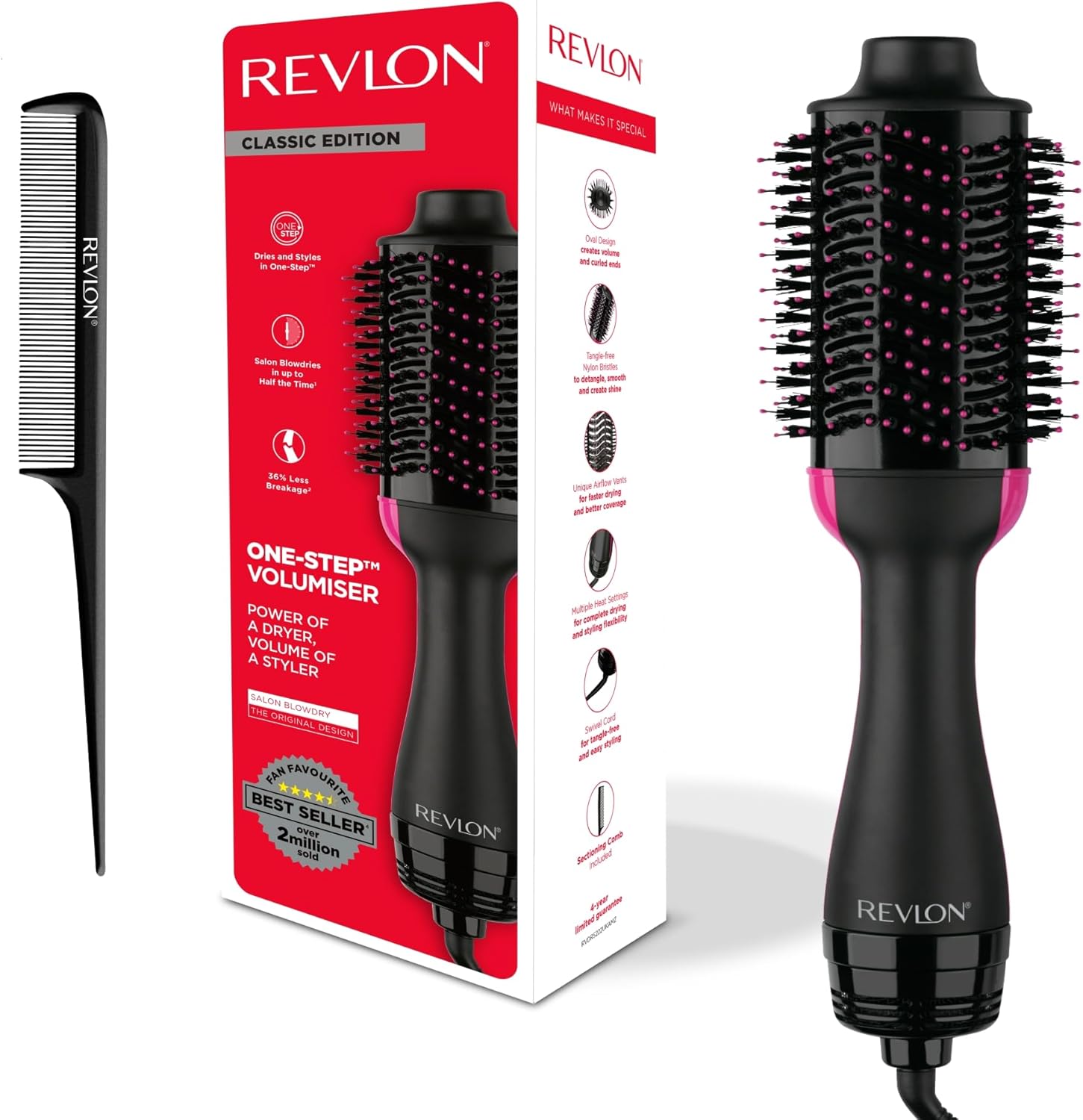 Revlon - Brosse soufflante Salon One-Step - volume, sèche, coiffe - RVDR5222