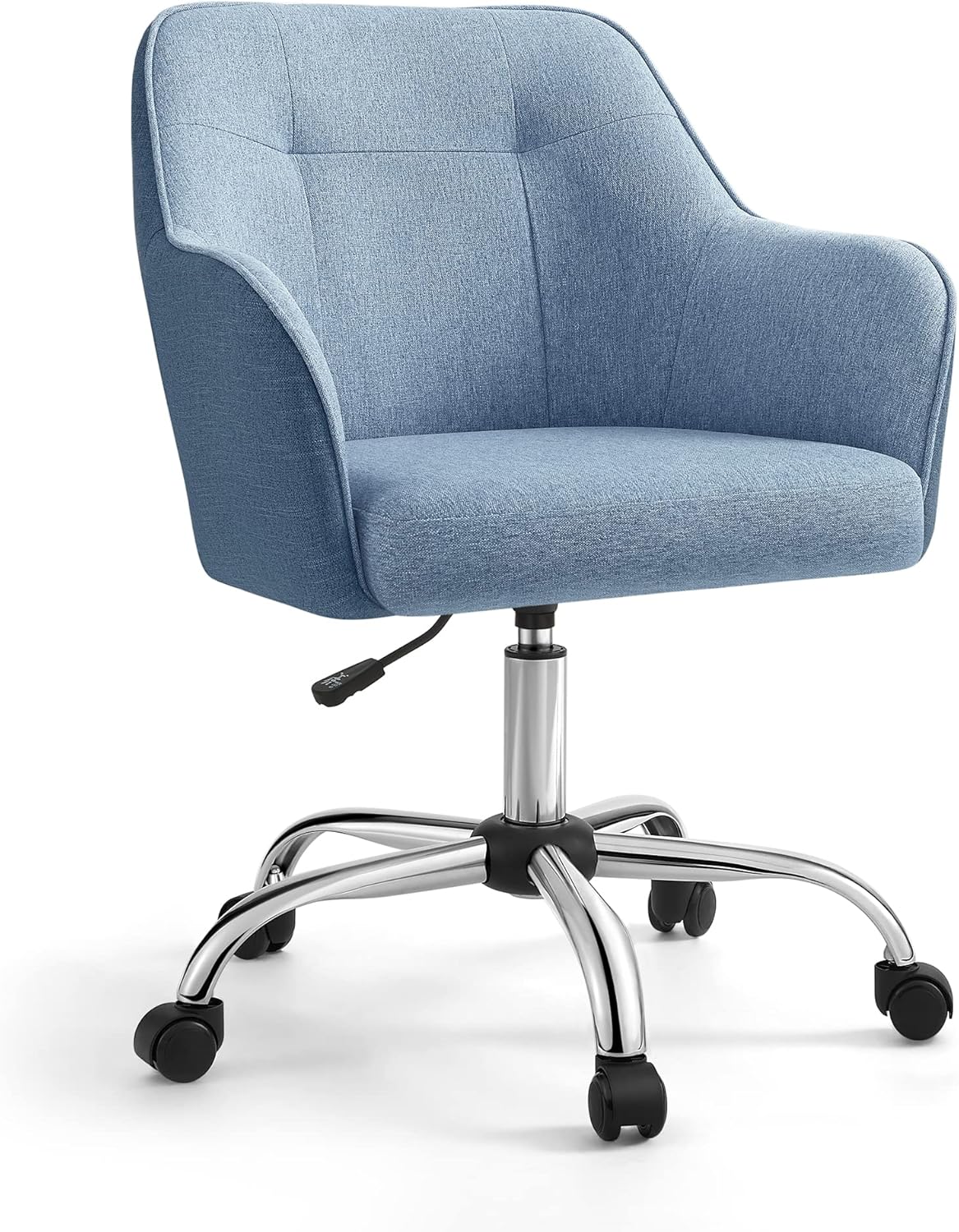 SONGMICS - fauteuil de bureau ergonomique, cadre acier, tissu coton-lin, bleu, réglable, 110kg - OBG019Q01