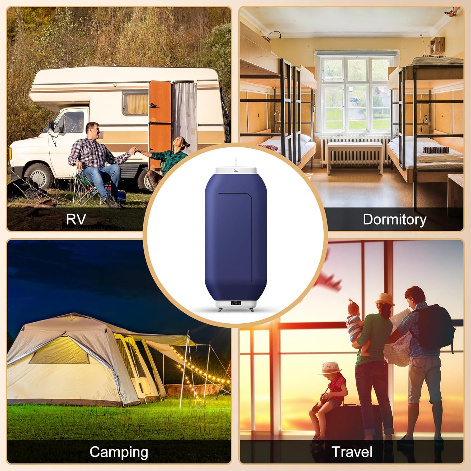 Uten - sèche-linge portable - compact 600W - minuterie amovible, à suspendre ou poser