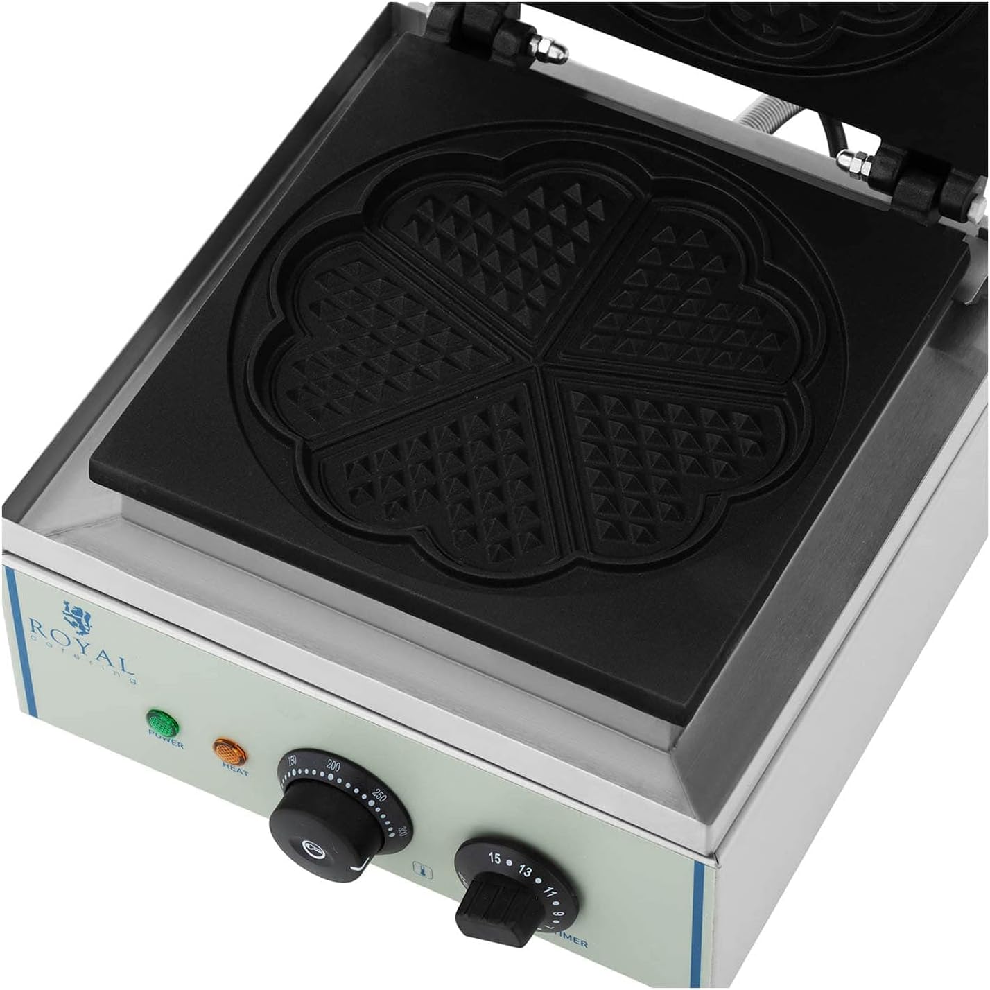 Royal Catering - Gaufrier RCWM-1500-H - 37x30,7x49,5 cm - 1500W, minuterie 15 min, plaque téflon, diamètre 21 cm