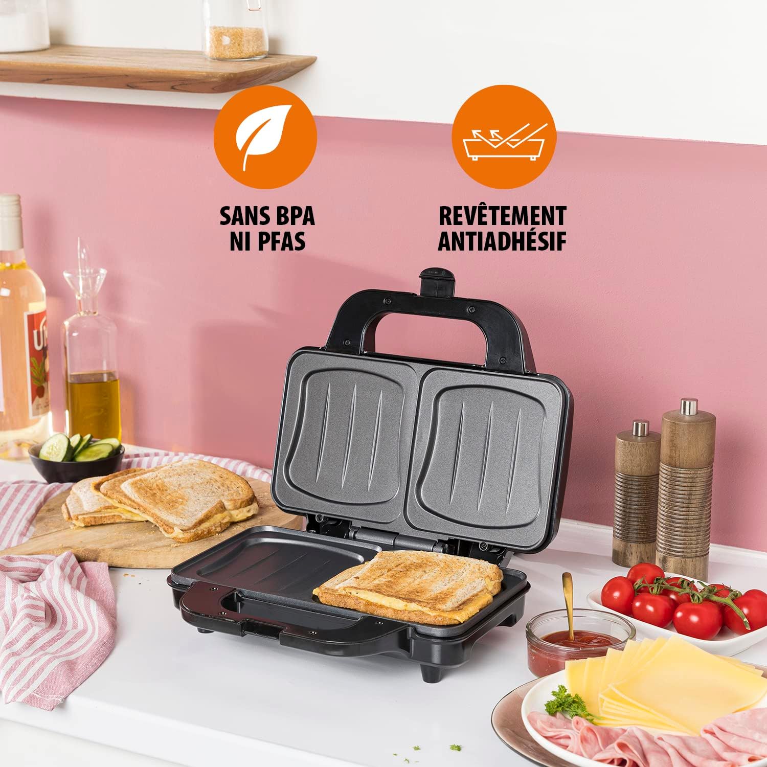 Tristar - croque-monsieur 2 portions, 900W, plaques profondes - SA-3060