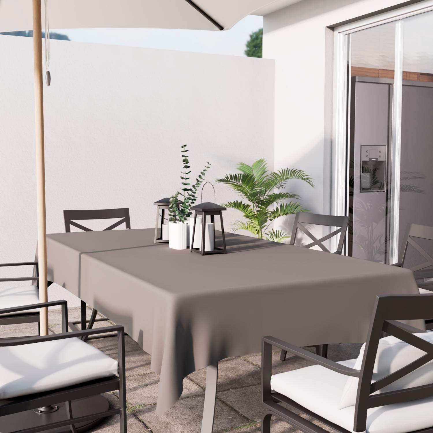 Soleil d'ocre - nappe rectangle anti-tâches - 140x200 cm - polyester moka