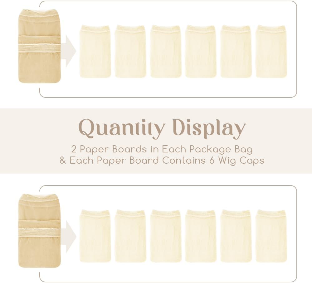 Dreamlover - HD Wig Caps série - beige, 12 pcs - bonnet perruque femme transparente