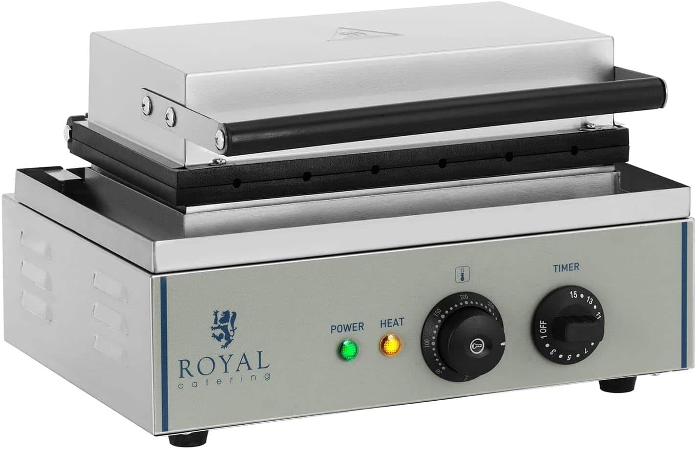 Royal Catering - gaufrier 6 bâtonnets, 1500W, minuterie, 29,5x38,3x42cm - RCWM-1500-S