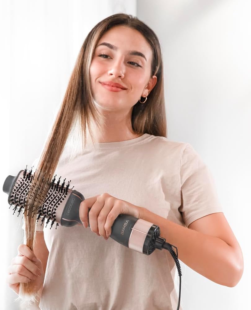 Cecotec - Bamba CeramicCare Single - 1200W - Brosse 2en1, 3 températures, air froid