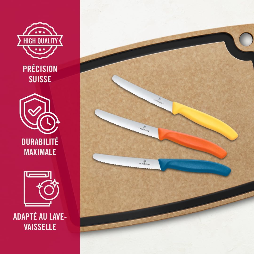 Victorinox - Swiss Classic - 11cm - Set 6 couteaux dentelés inox multicolores