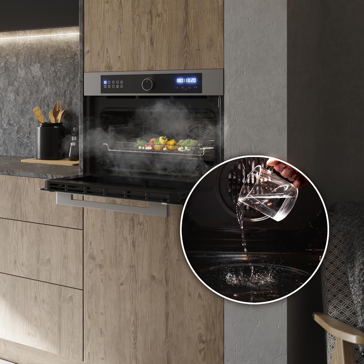 Cecotec - Four encastrable Bolero Hexa - 53L, 2900W, 11 fonctions, Airfryer, pizza, vapeur, 3D - AF314500