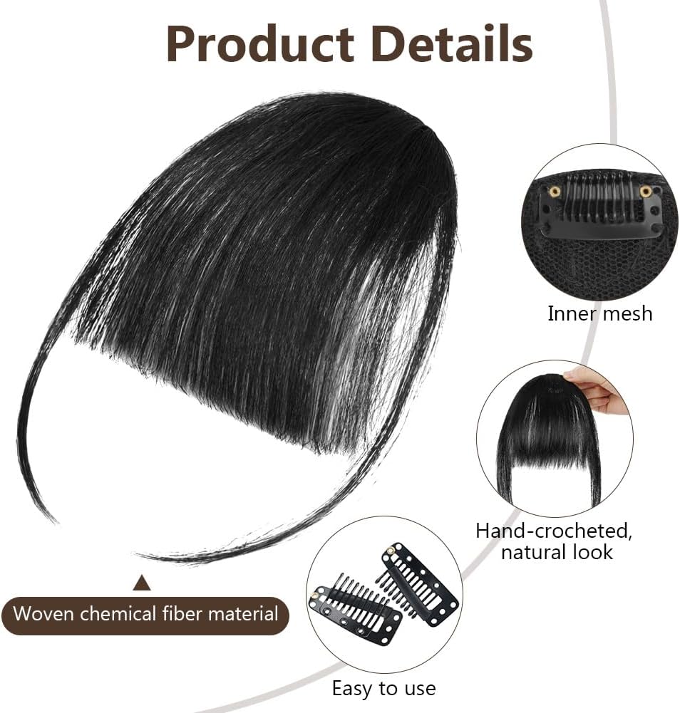 Extension de cheveux - frange à clip - femme - noir - Bangs Neat