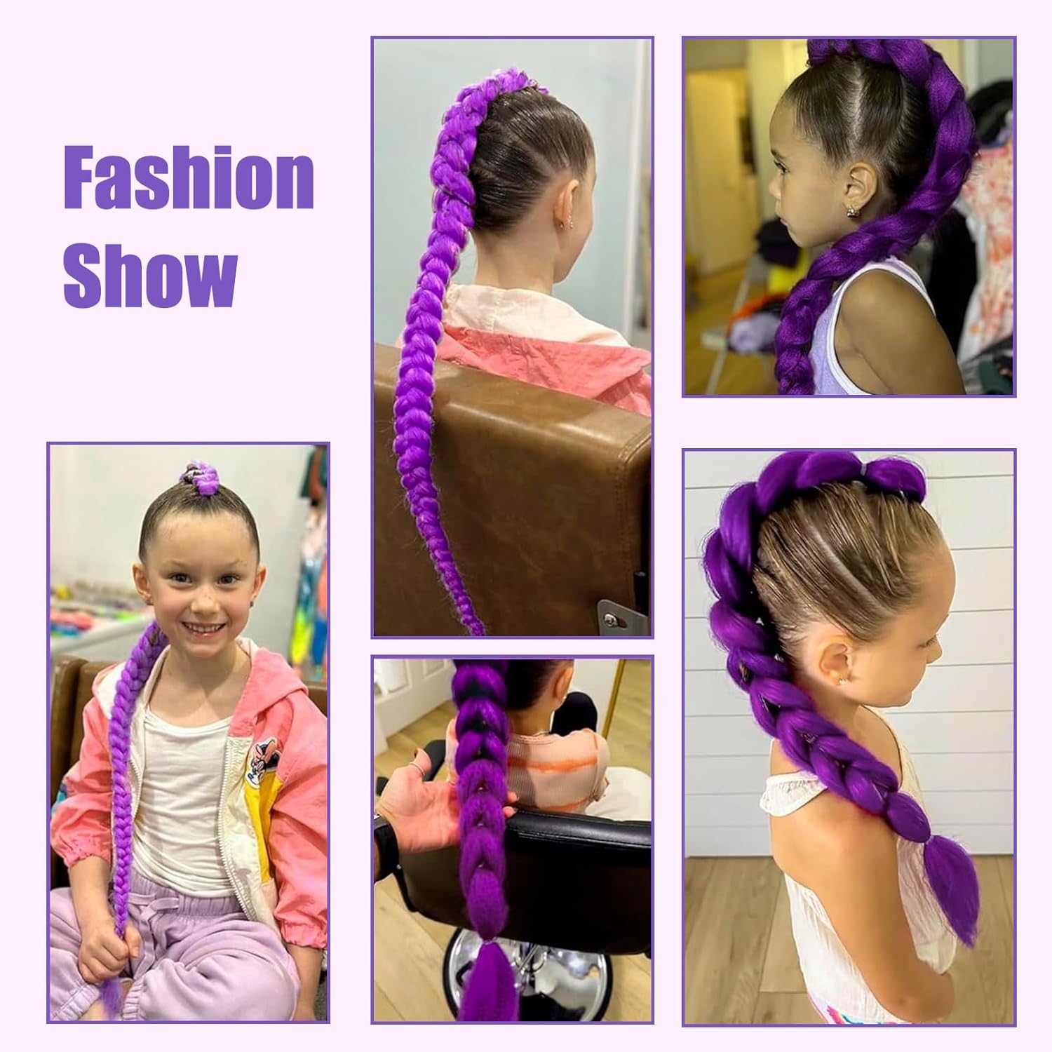 Extension cheveux - tresses violettes 26