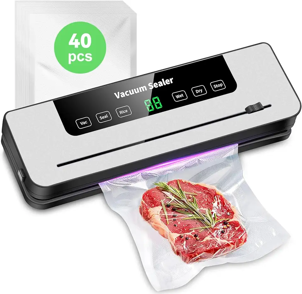Machine Sous Vide Alimentaire - 6 en 1, 40 sacs inclus, multifonction, accessoire tuyau, pour cuisson et conservation