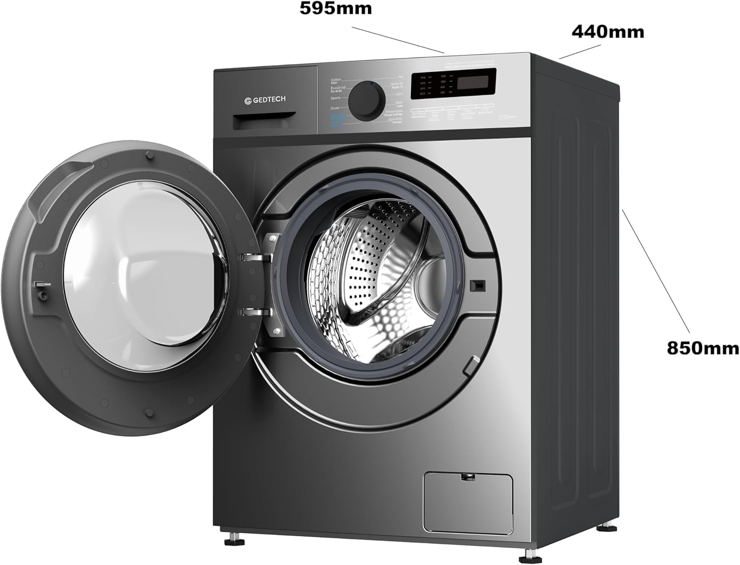 GEDTECH - Lave-linge frontal 7kg, 1200 tr/mn, 16 programmes, éco, GLL71200BL