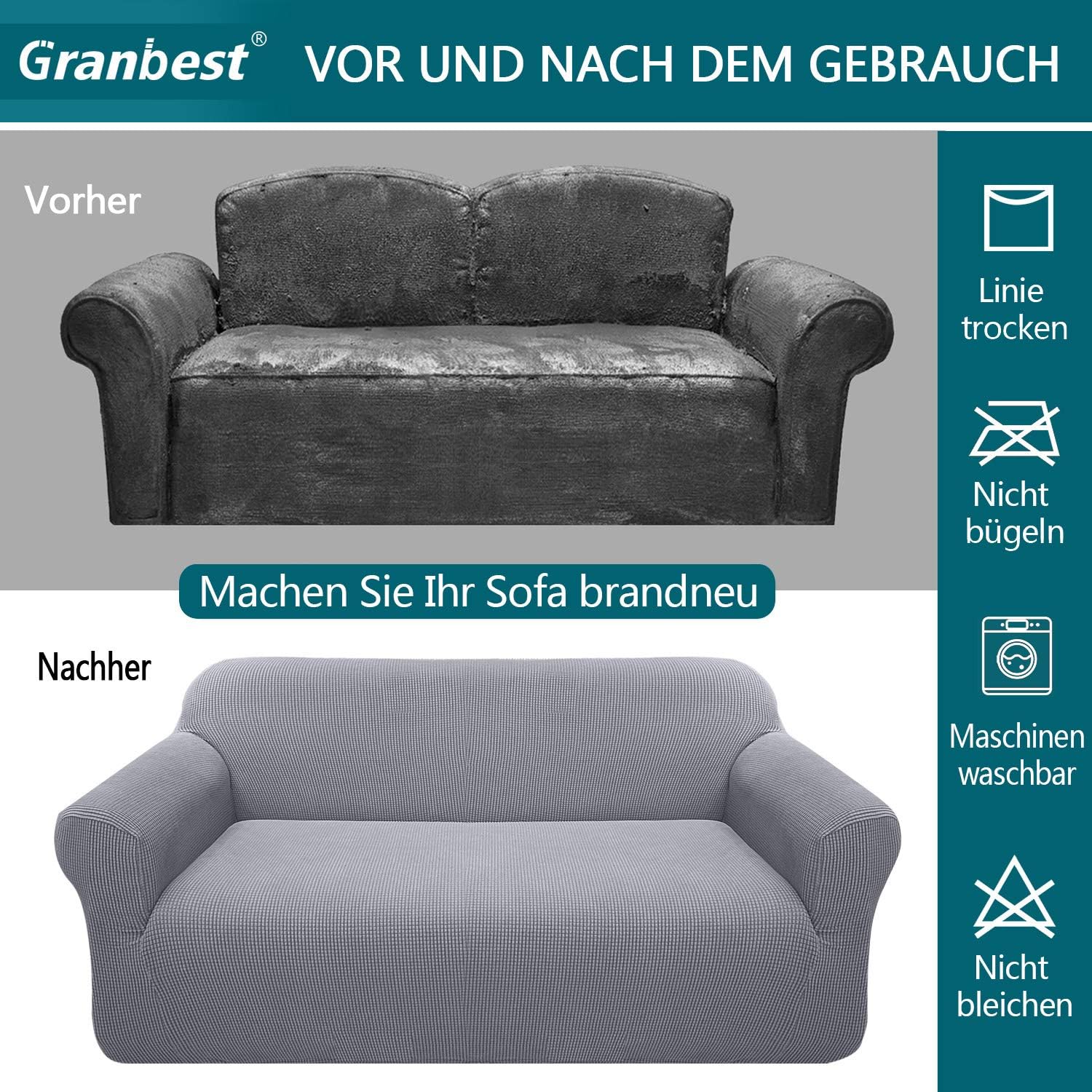 Granbest - housse de canapé jacquard élastique - protection animaux - moderne