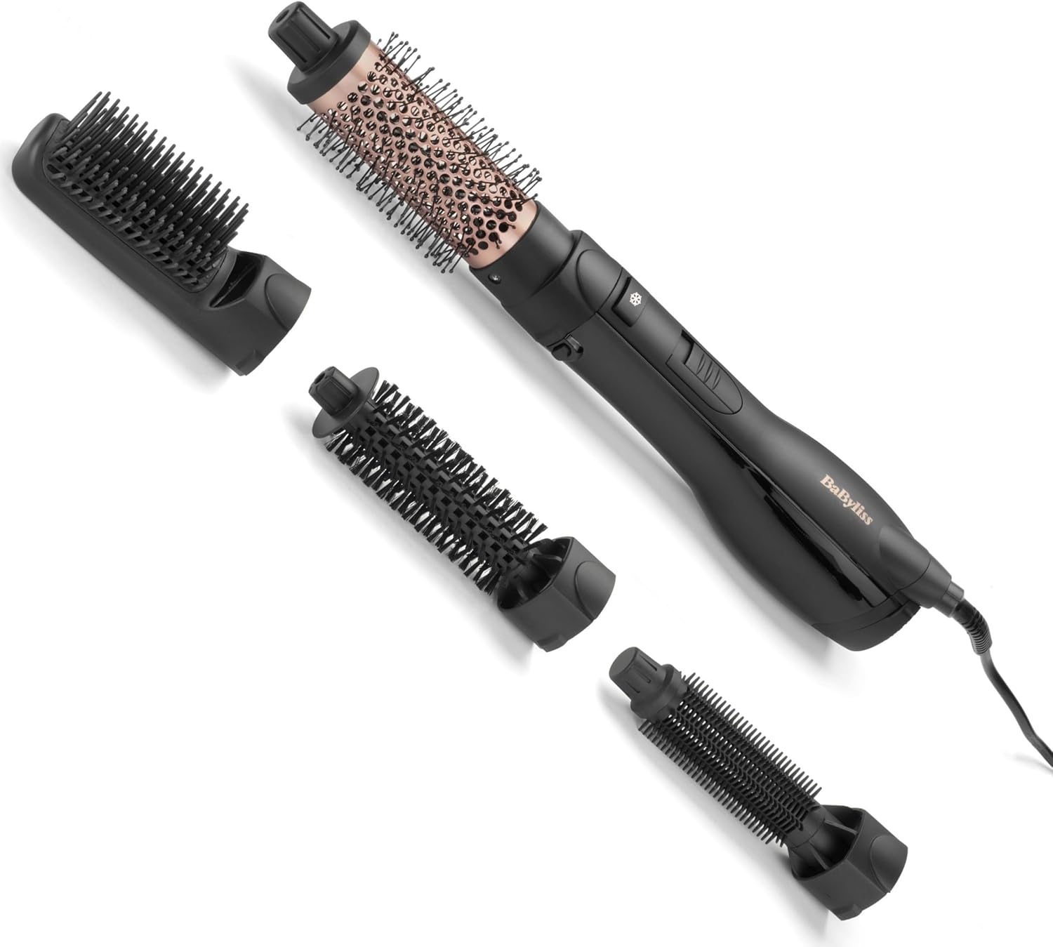BaByliss - Brosse soufflante Smooth Finish - 1200W - 4-en-1, 3 températures, ionique - AS122E