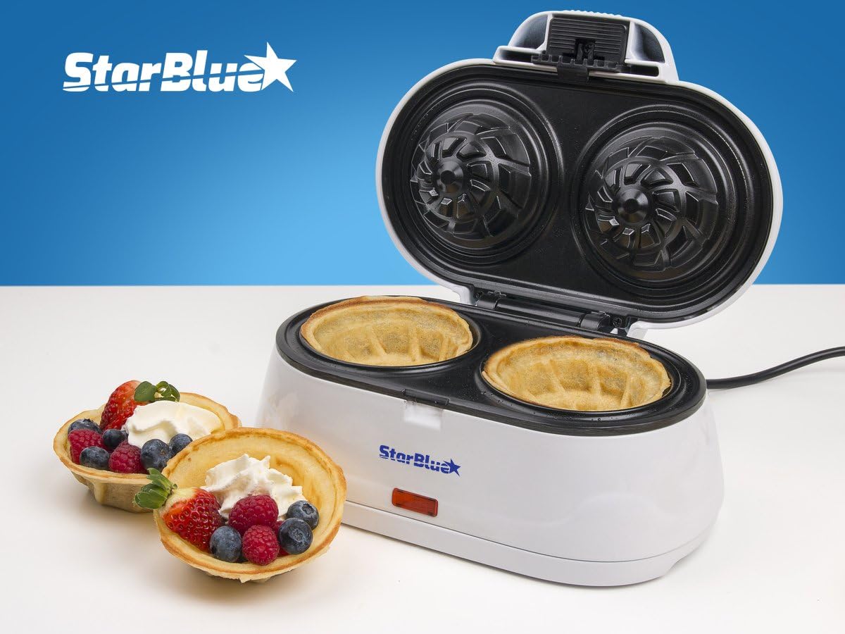 StarBlue - Double Gaufrier Coupelle - 1200W - 220V/240V, prise EU/UK