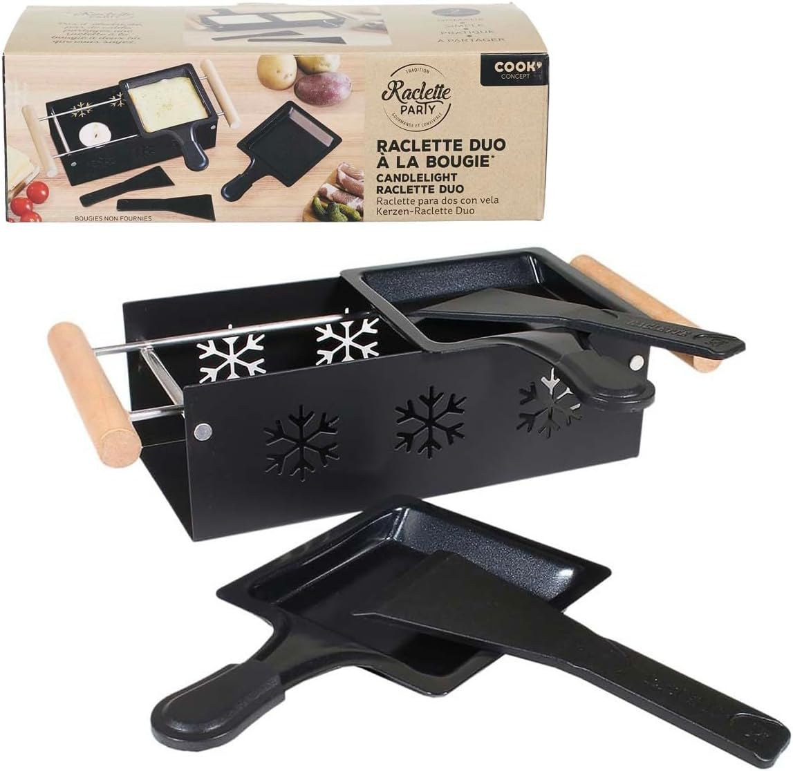 Cook Concept - raclette duo bougie - 62x32x11 cm - métal bois, KC2486