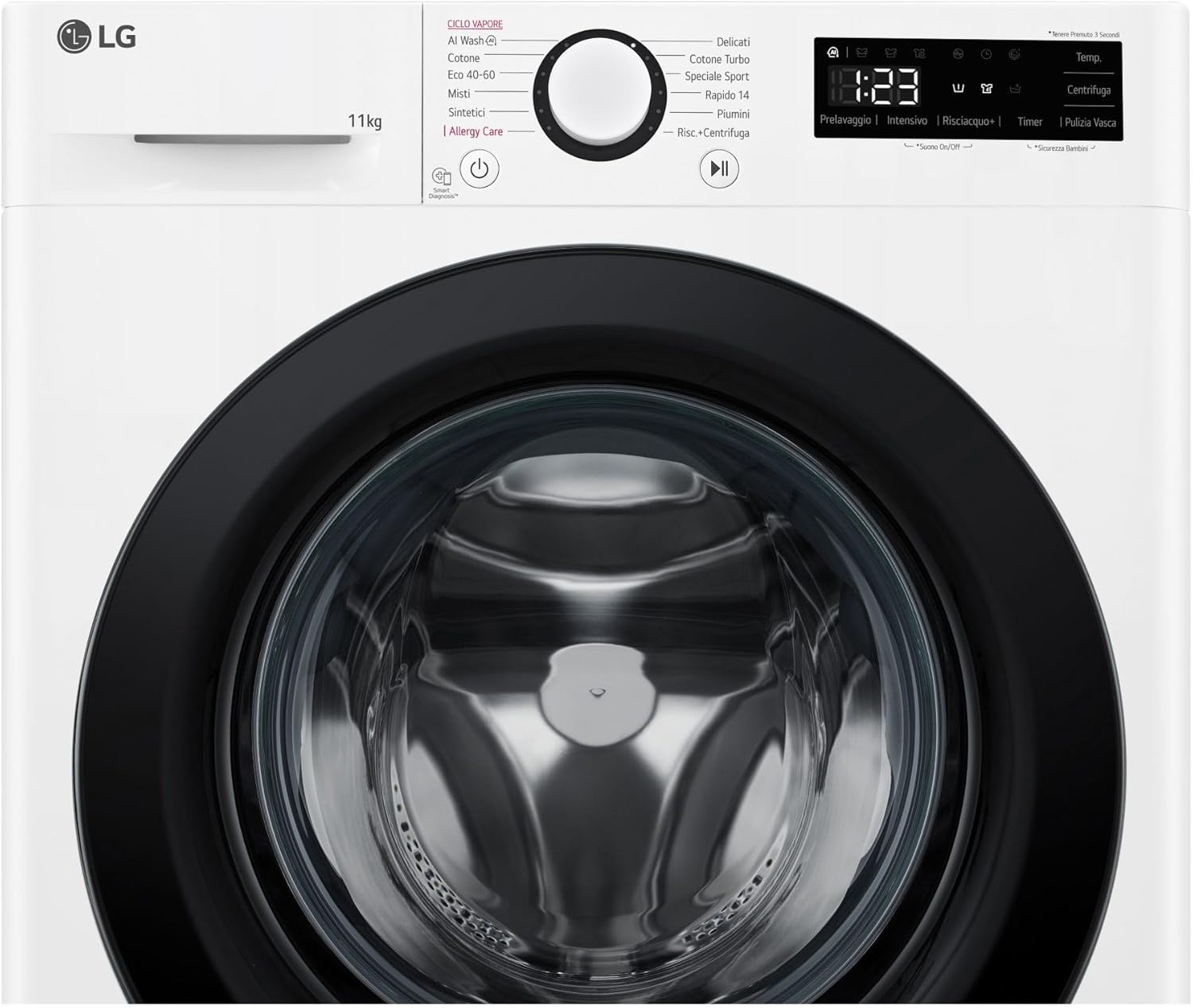 LG - Série R3 - 60x85x56,5 cm - 11kg, 1400tr/min, vapeur, AI DD F4R3011NSWB