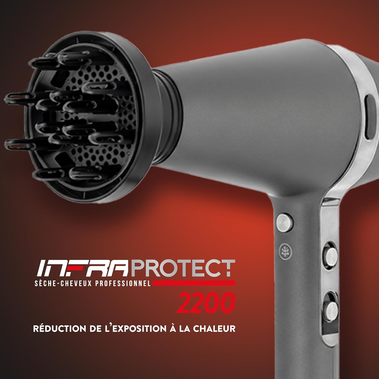 Jean Louis David - Sèche Cheveux Infraprotect - 2200W - infrarouge, séchage rapide, 3 températures, 2 vitesses