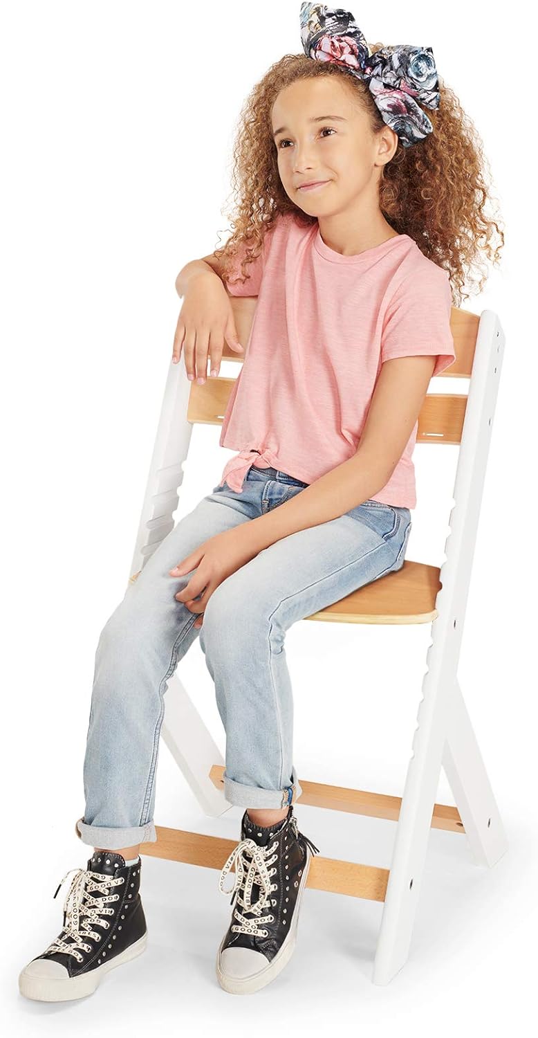 Kinderkraft - ENOCK, chaise haute évolutive bois, réglable, coussin, noir