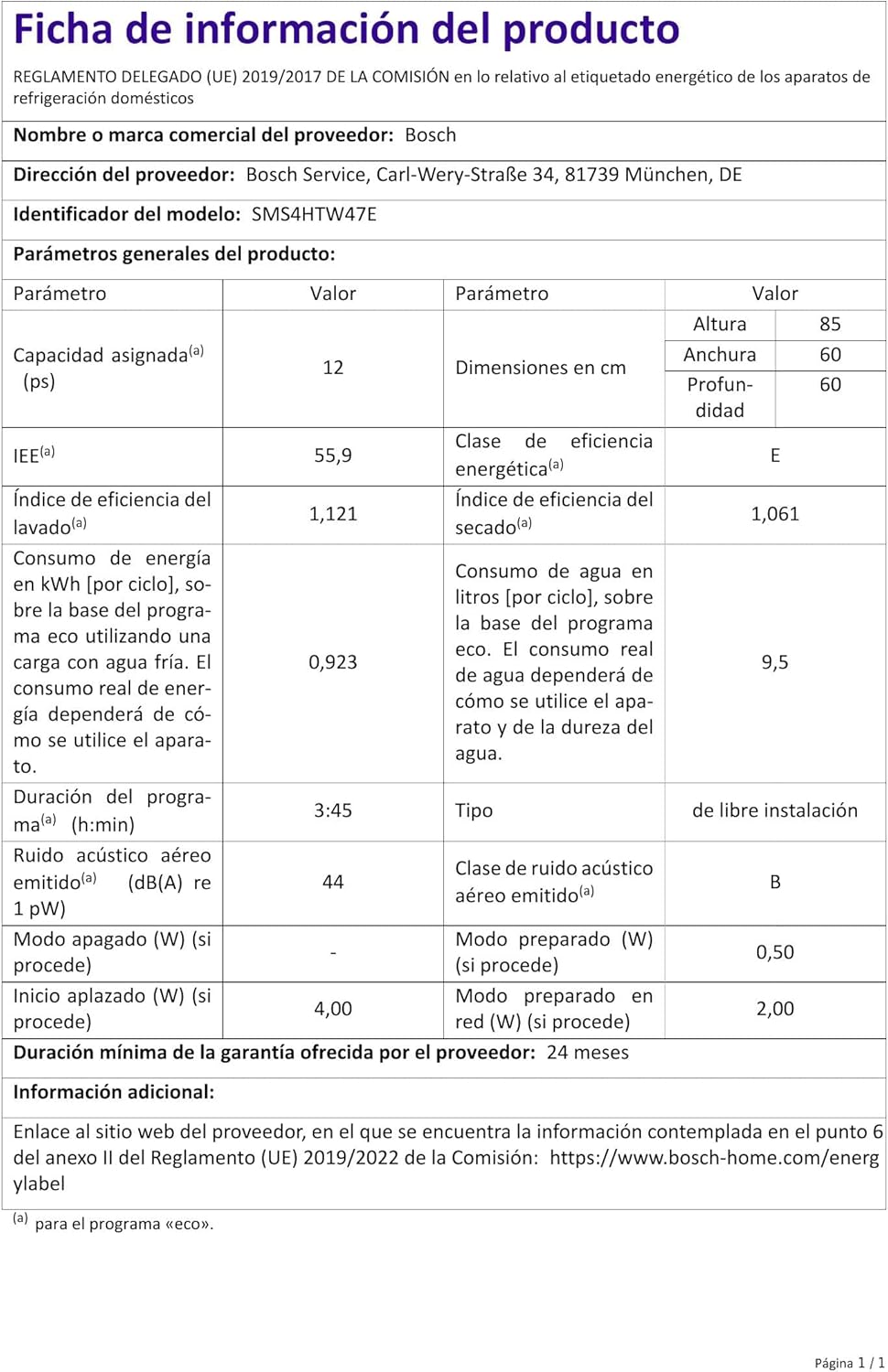 Bosch - Série 4 lave-vaisselle 60cm, 12 couverts, silencieux, Home Connect - SMS4HTW47E