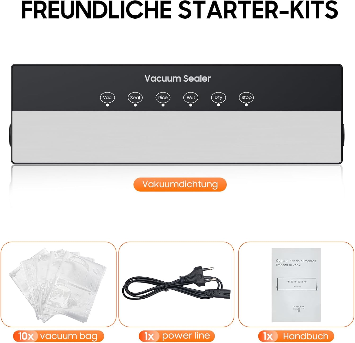 Machine sous vide alimentaire - 5 en 1 - mode sec/humide - 10 sacs inclus