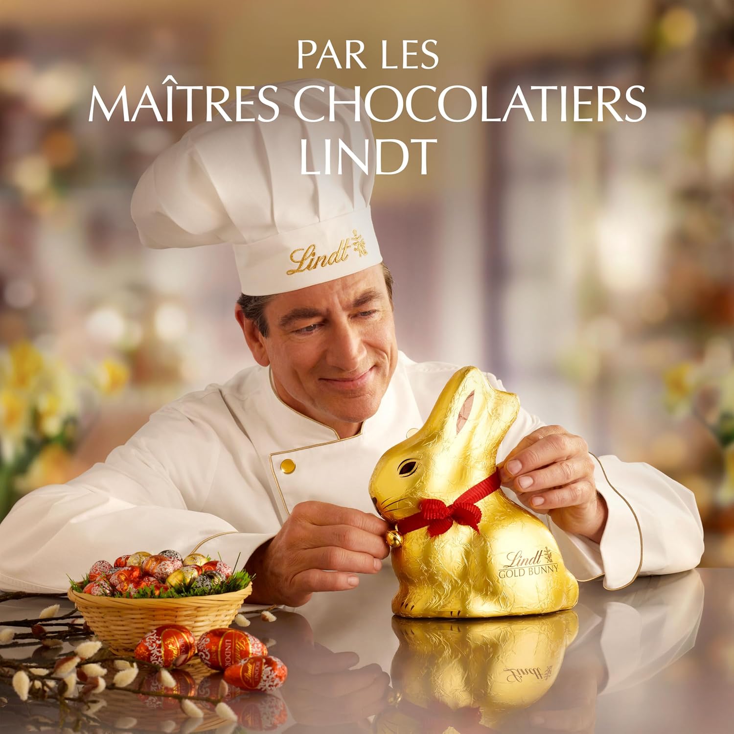 Lindt - Mini moulages Lapin Or - 700g - Chocolat au lait, spécial Pâques
