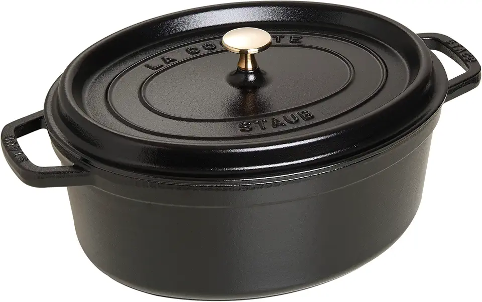 STAUB - cocotte en fonte émaillée ovale - 41 cm, 12 L, noir mat
