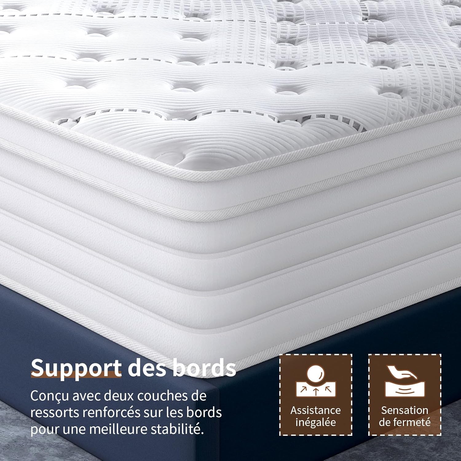 Matelas - 7 Zones Pocket Sprung - 140x200x28cm - fermeté moyenne, isolation mouvements