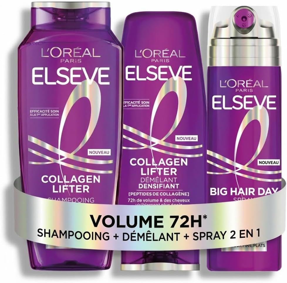 L'Oréal Paris - Elseve Collagen Lifter - soins cheveux fins - volume 72H, peptides collagène