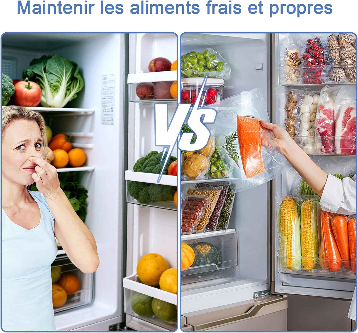 Machine sous vide alimentaire - 7 en 1, automatique, secs/humides, couteau, 20 sacs, tube, professionnelle