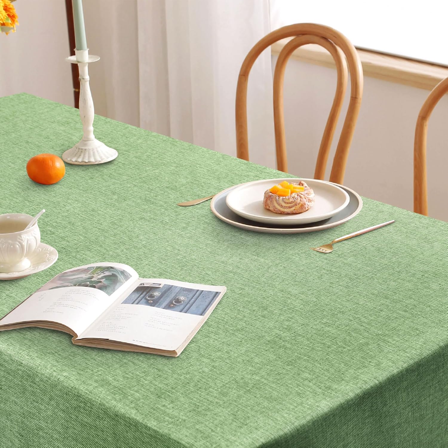 DWCN - nappe aspect lin - 135x200cm - lavable, imperméable, anti-tache