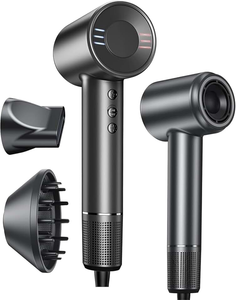 Bopcal - Sèche-cheveux pro 160000rpm, ionique, diffuseur, 500M ions