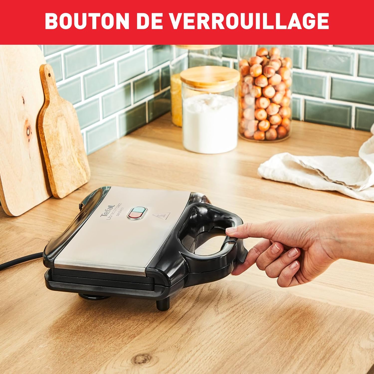 Tefal - Ultracompact - appareil croque-monsieur - rapide, rangement facile, sécurité, SM155212
