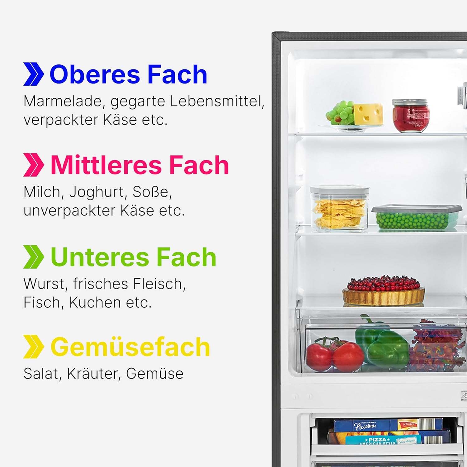 Bomann - réfrigérateur combiné inox 142,5x49,5x56 cm - 173L, LED, alarme, économie KG7359