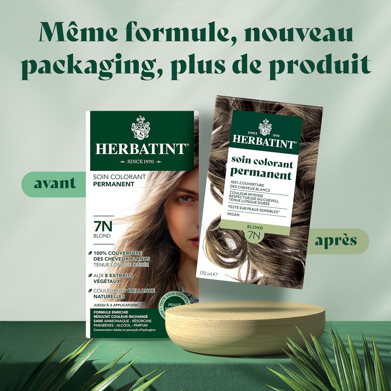 Herbatint - Blond 7N - 170ml - Permanent, sans ammoniaque, 8 extraits bio