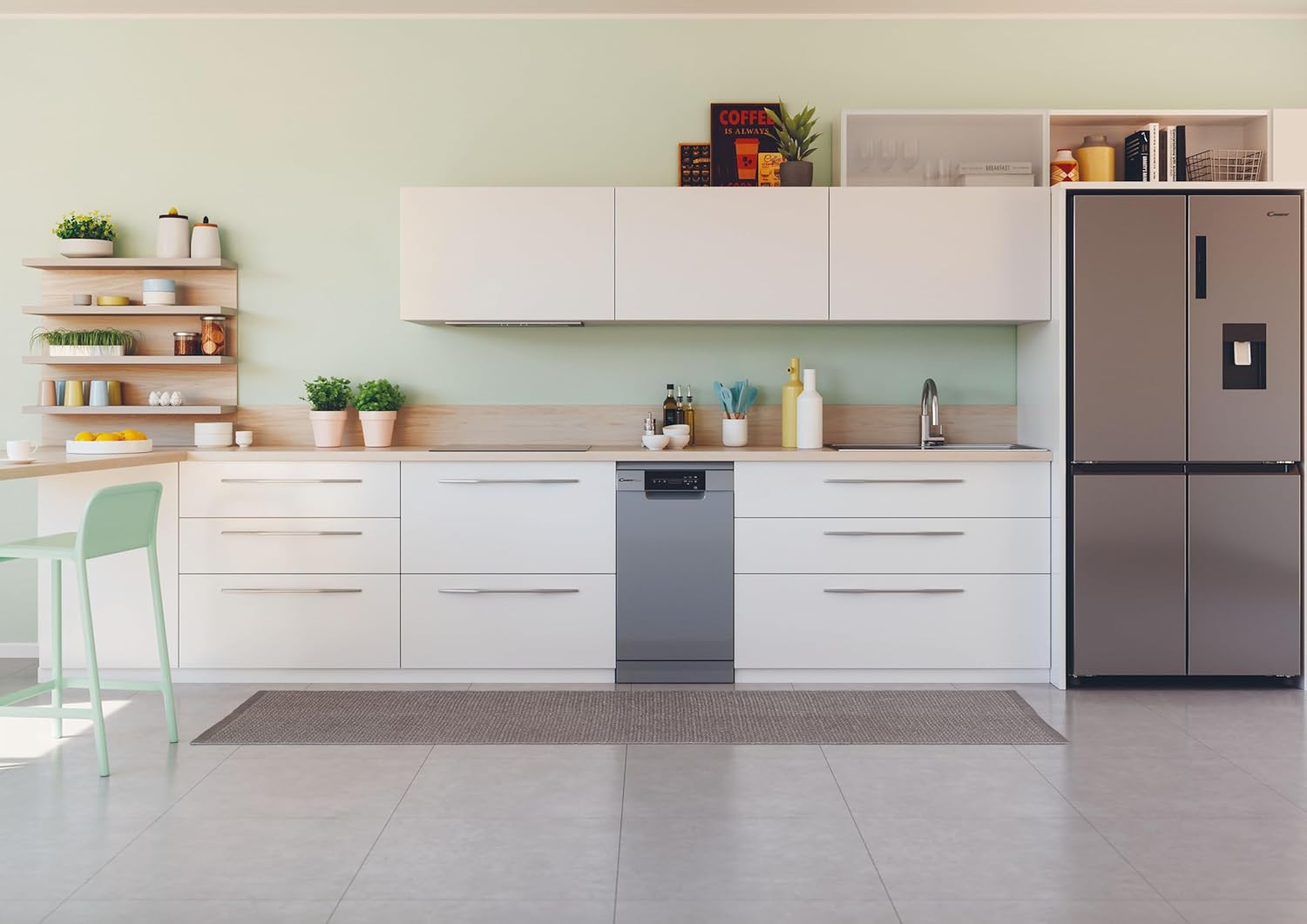 Lave-vaisselle 45cm, 10 couverts, 47dB, classe E, silver