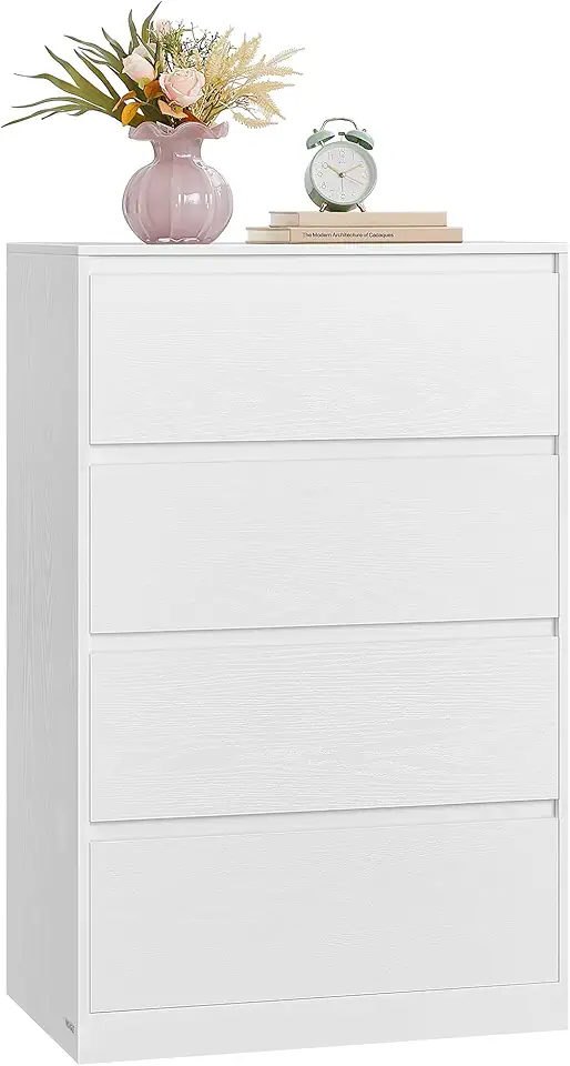 VASAGLE - Kailyn Collection - 40x60x97,4 cm - commode 4 tiroirs moderne blanche - LTS614WE02