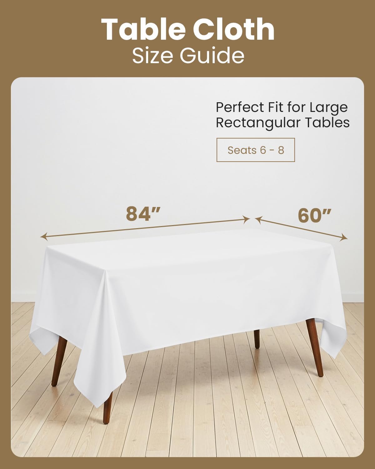 Utopia Kitchen - Nappe rectangulaire lot de 2, 152x213cm, lavable, blanc