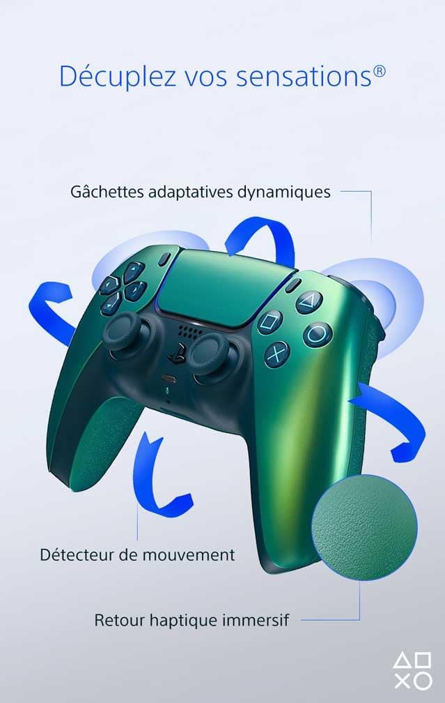 Sony - Manette DualSense PS5 - sans fil, haptique, micro, Chroma Teal