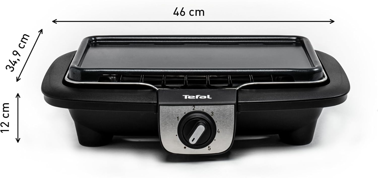 Tefal - Easy Grill 2en1 - plancha & barbecue, 2100W, plaque incluse - YY3818FB