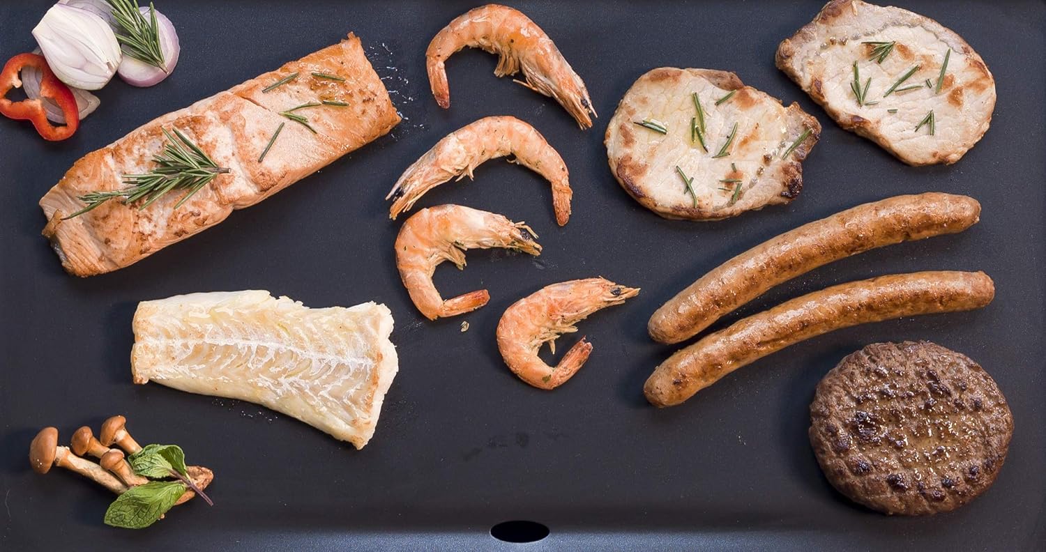 Bestron - Plancha électrique - 4 pers. - Température réglable, anti-adhésif