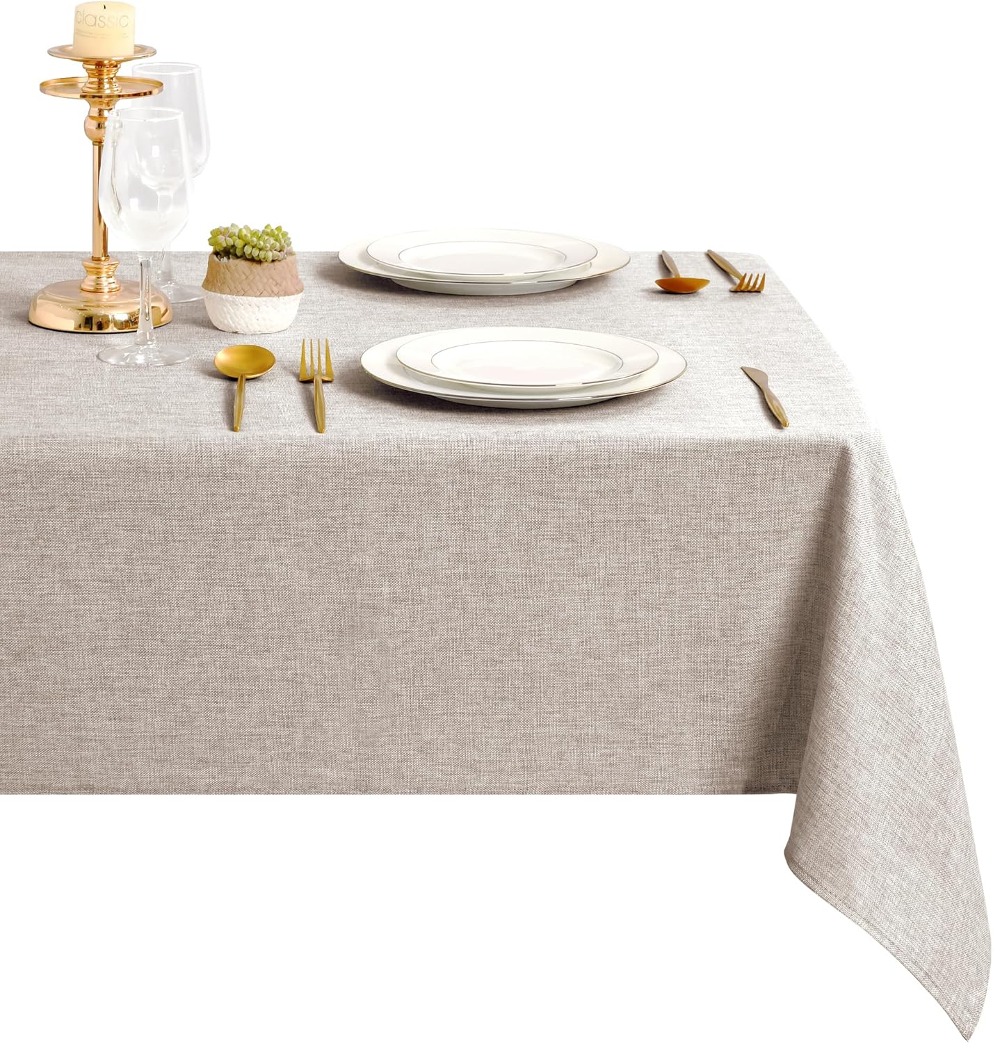 DWCN - Nappe Effet Lin - 160x320cm - Imperméable, Anti-tache DWCN