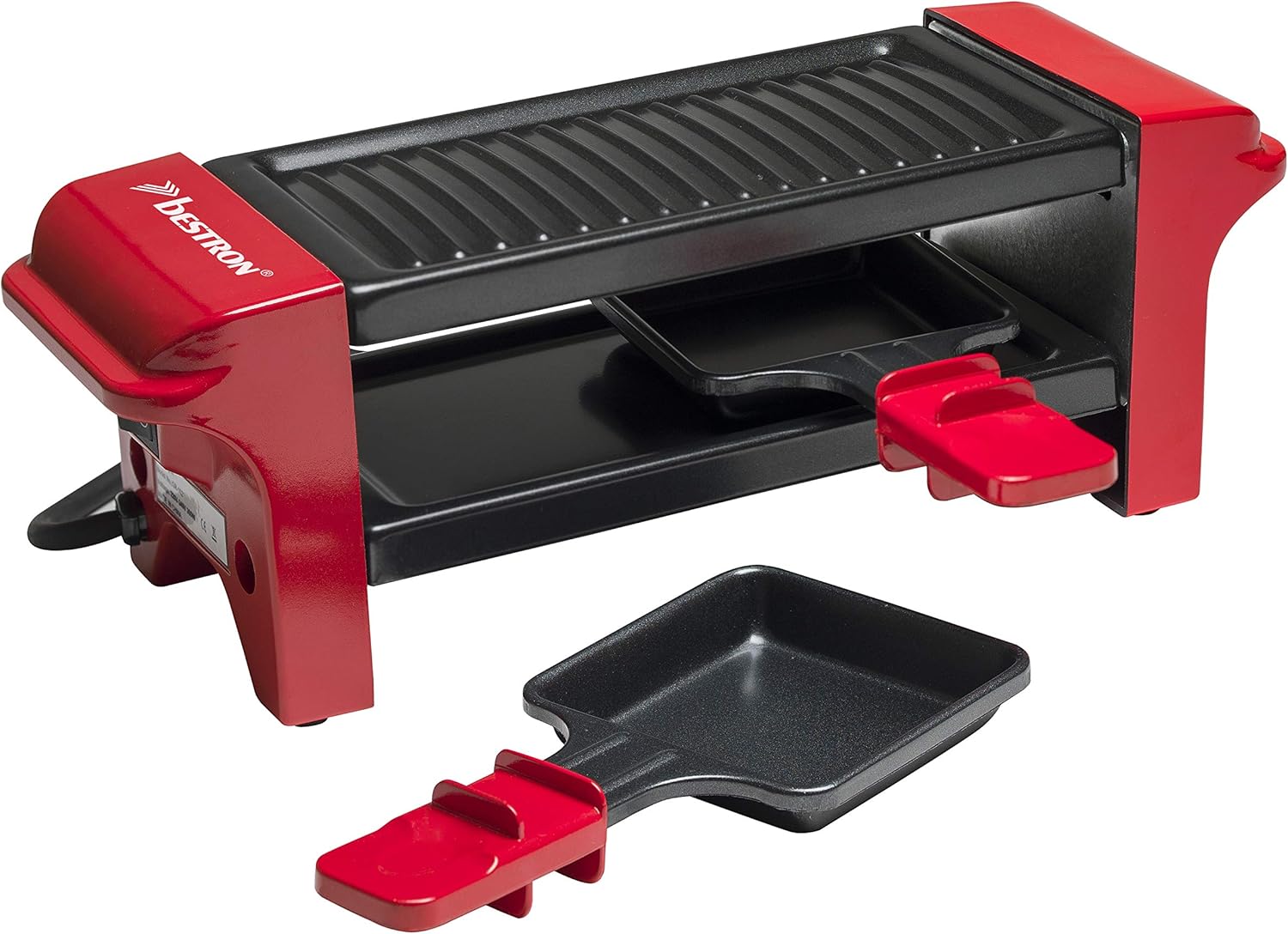 Bestron - mini grill à raclette, 2 personnes, 350W, revêtement antiadhésif