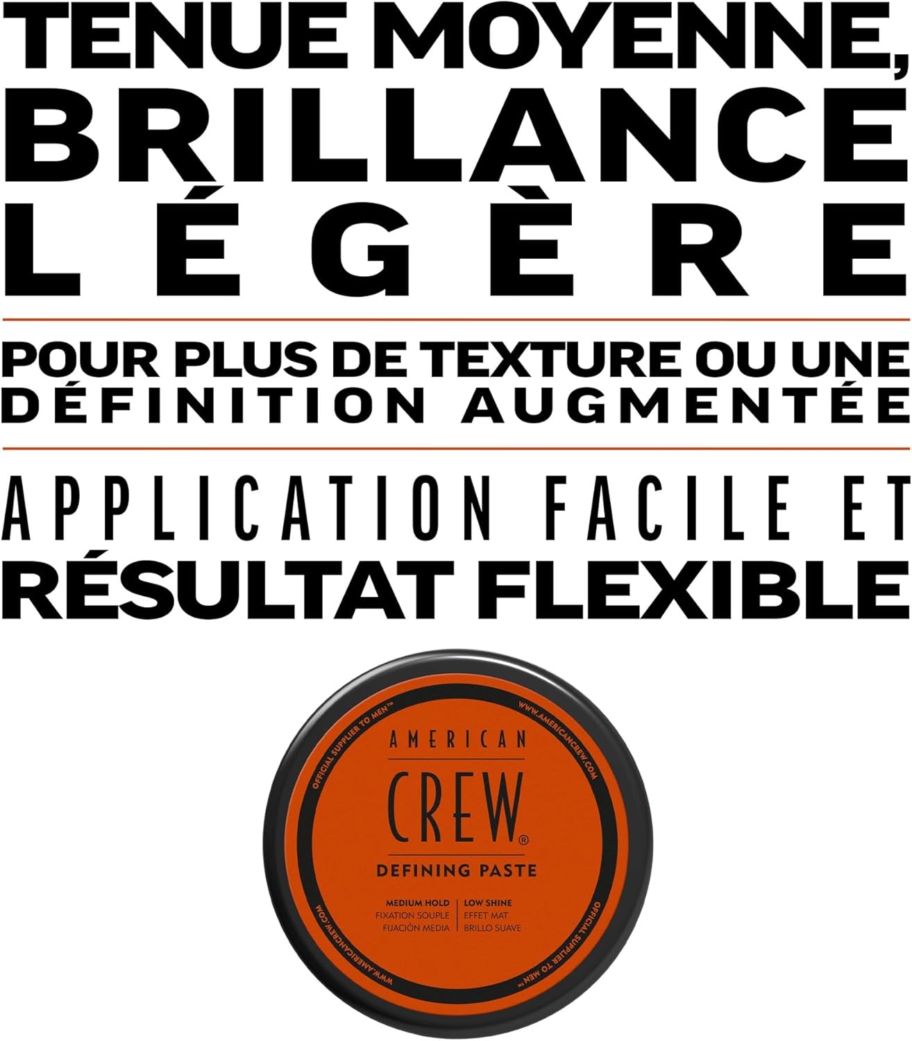 American Crew - Defining Paste - 85g - coiffante tenue moyenne, brillance faible