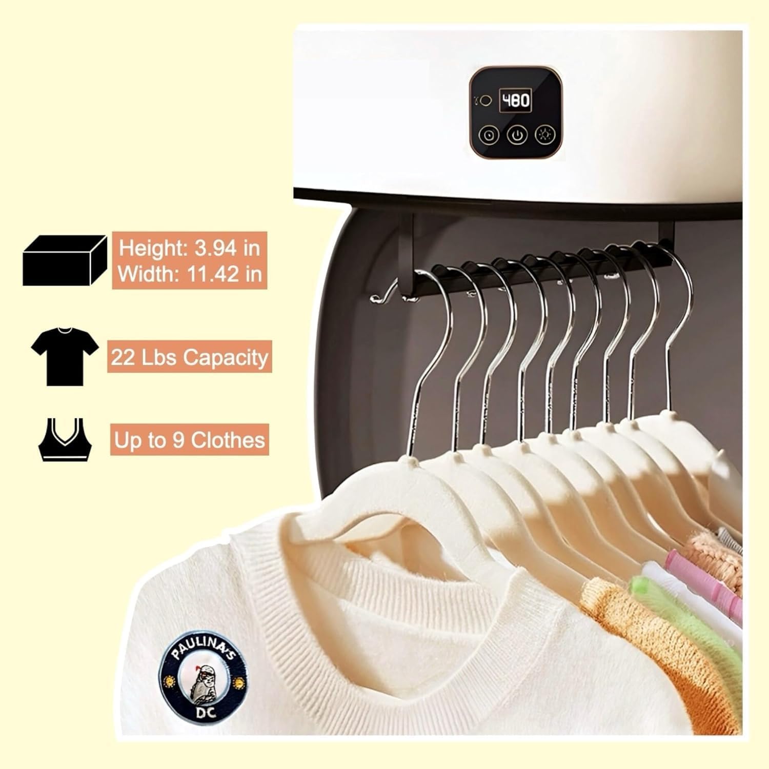 Mini sèche-linge - pompe à chaleur, UV, minuterie, télécommande, compact