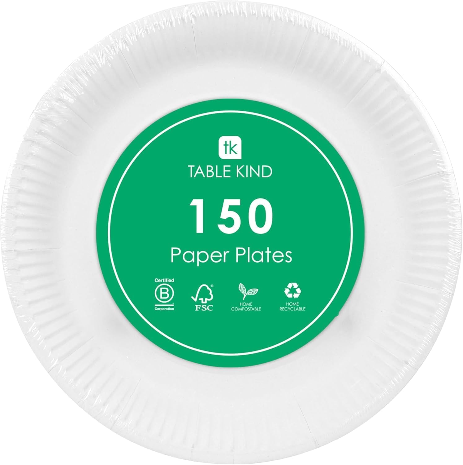 Talking Tables - assiettes en carton jetables 22cm - lot de 150, blanc